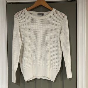 Fransa Women’s Cream Open-Knit Pullover Sweater